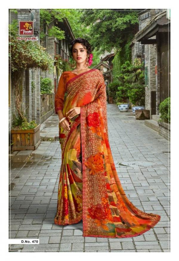 Priya Paridhi Nishika Daily Wear Moss Printed Designer Saree Collection